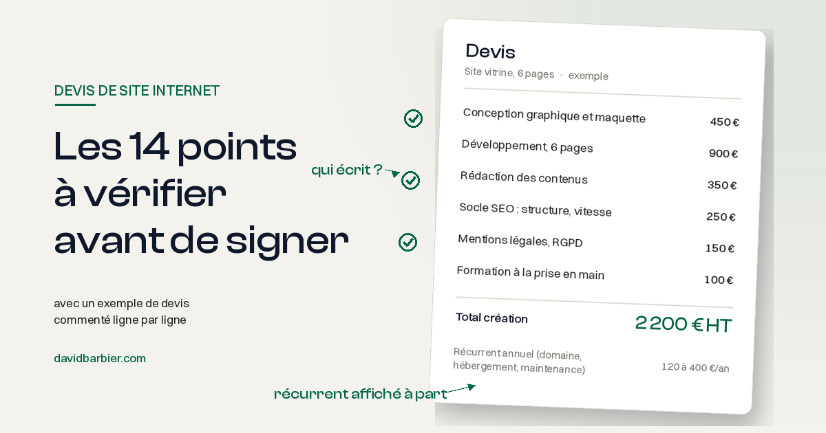Devis de site internet : les 14 points à vérifier avant de signer