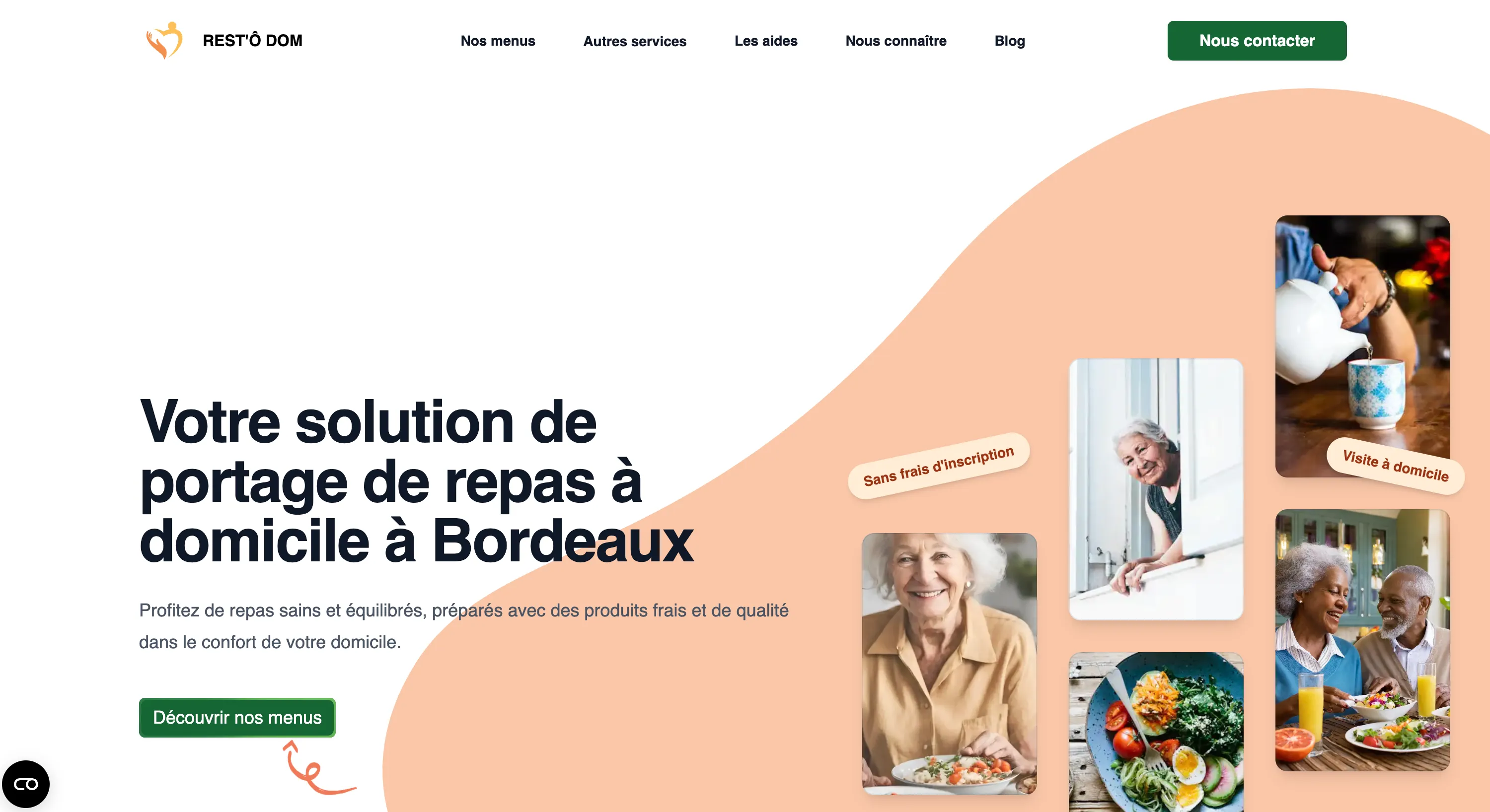 Screenshot du site Restodom